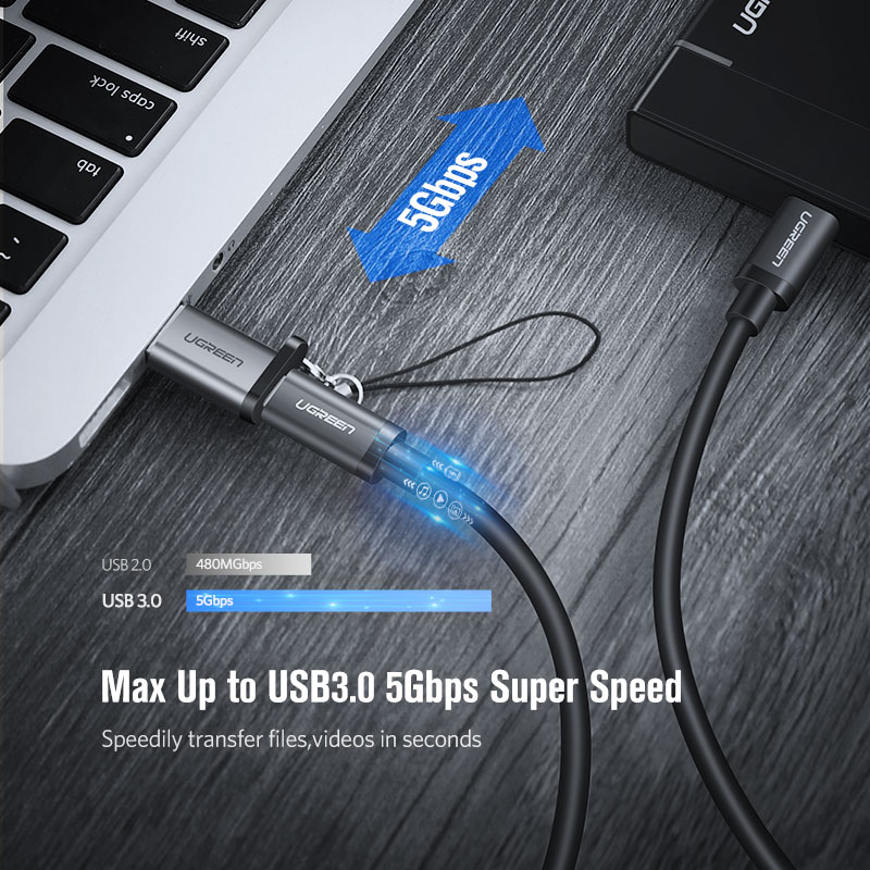 Ugreen USB C adattatore USB 3.0 2.0 maschio a USB 3.1 tipo C femmina tipo-c adattatore per computer portatile Samsung Xiaomi 10 auricolare adattatore USB