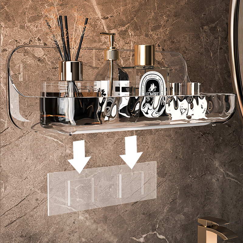 Bathroom Shelves Punch Free Wall-mounted Skin Care Products Storage Rack Toiletries Shelf Shampoo Holder Bathroom Accessories