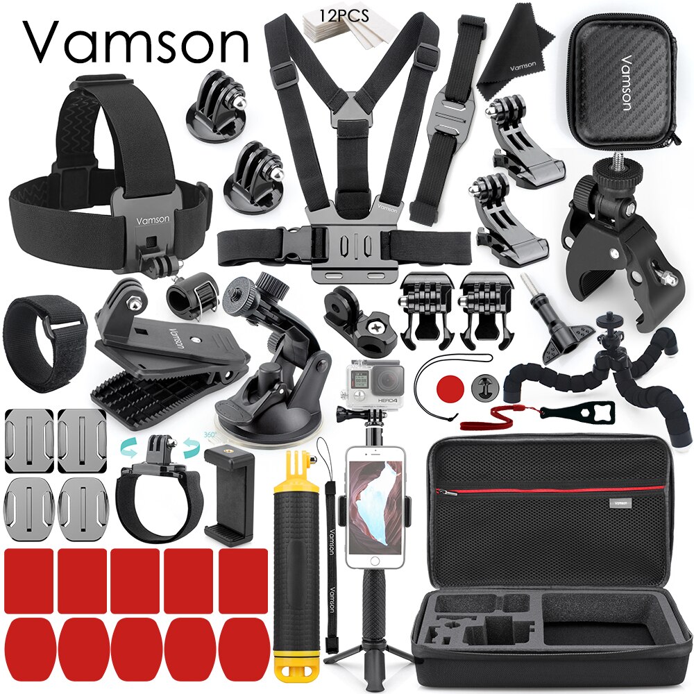 Vamson Accessories for GoPro Hero 10 9 8 7 6 Chest Strap Motorcycle Clamp Collection Box for Xiaomi Yi 4K for Insta 360 VS153C: VS153D