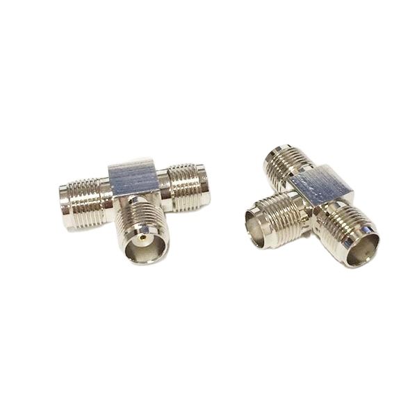 1Pc Tnc Vrouwelijke Jack Naar 2X Vrouwelijke Jack T-type Splitter Rf Coax Adapter Converter Connector Recht Vernikkeld