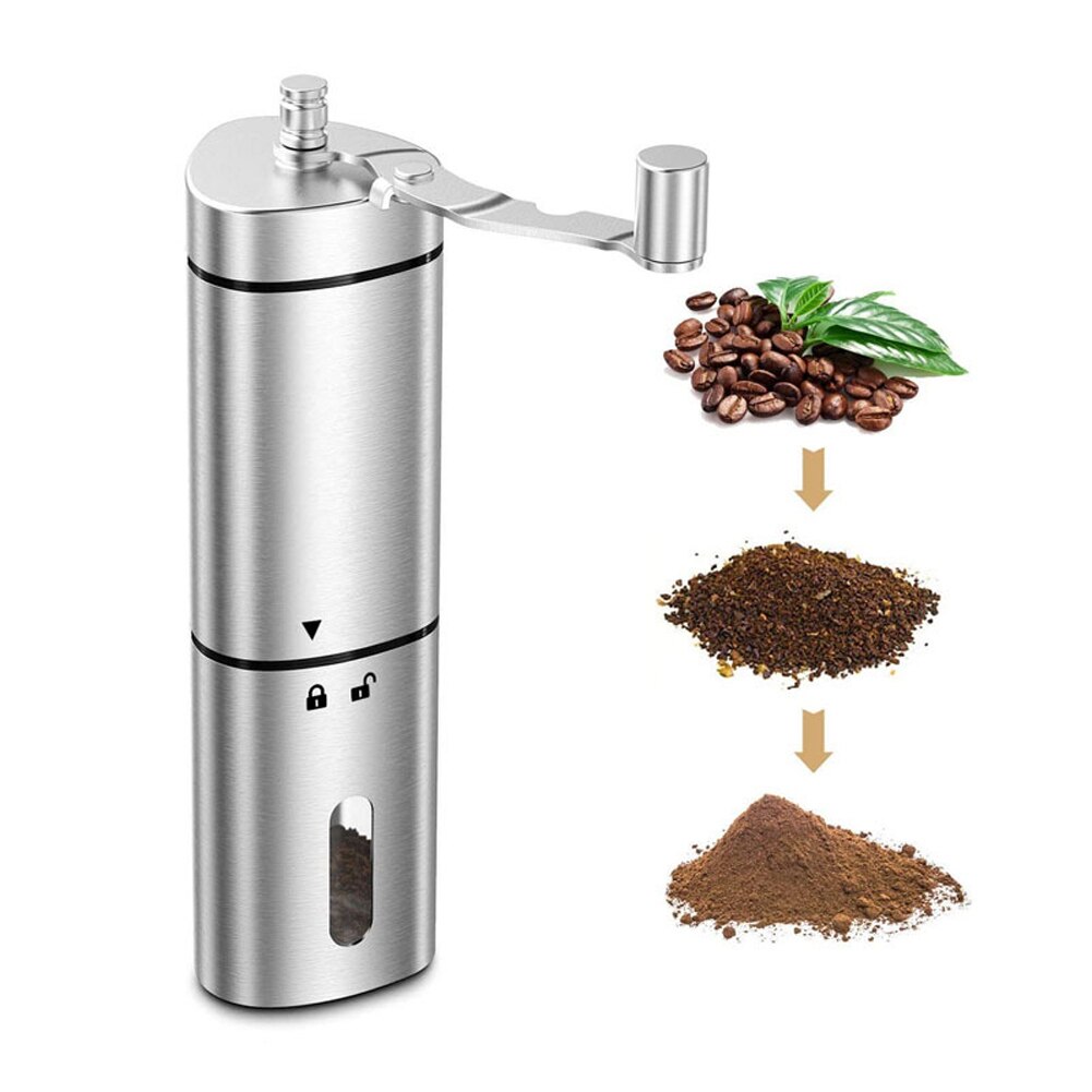 Draagbare Handmatige Koffiemolen Rvs Hand Bean Koffiemolen Conische Molen Koffiezetapparaat Househould Coffeeware