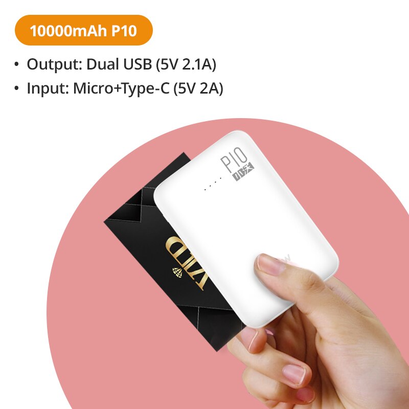 WOPOW Energie Bank 20000 mah Tragbare Ladegerät Poverbank praktisch LED Externe Batterie Ladegerät Energie 20000 mAh für Xiaomi: 10000mAh P10