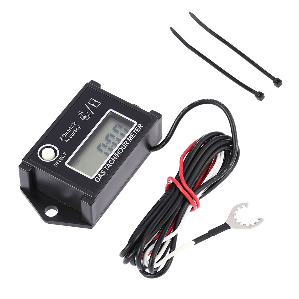 LCD Digital Tachometer Tach/Hour Meter RPM Tester for 2/4 Stroke Engine Motorcycles Digital Tachometer