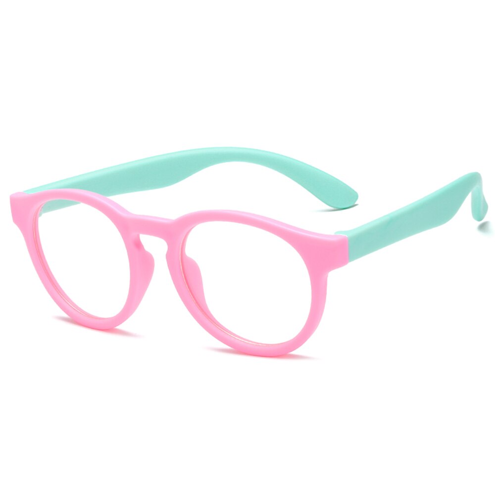 Round Blue Light Kids Glasses Silicone Flexible Children Optical Frame Boys Girls Computer Transparent Blocking Eyeglasses UV400