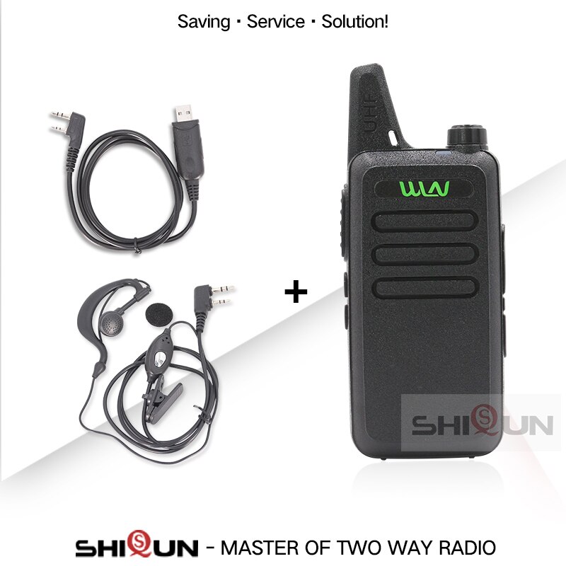 1 Pc Wln KD-C1 Mini Walkie Talkie Uhf Twee Manier Radio RT22 Talki Walki Wln Radio 5W Mini Draagbare 2 Way Radio Uhf 400-470Mh Usb: Add HD Cable