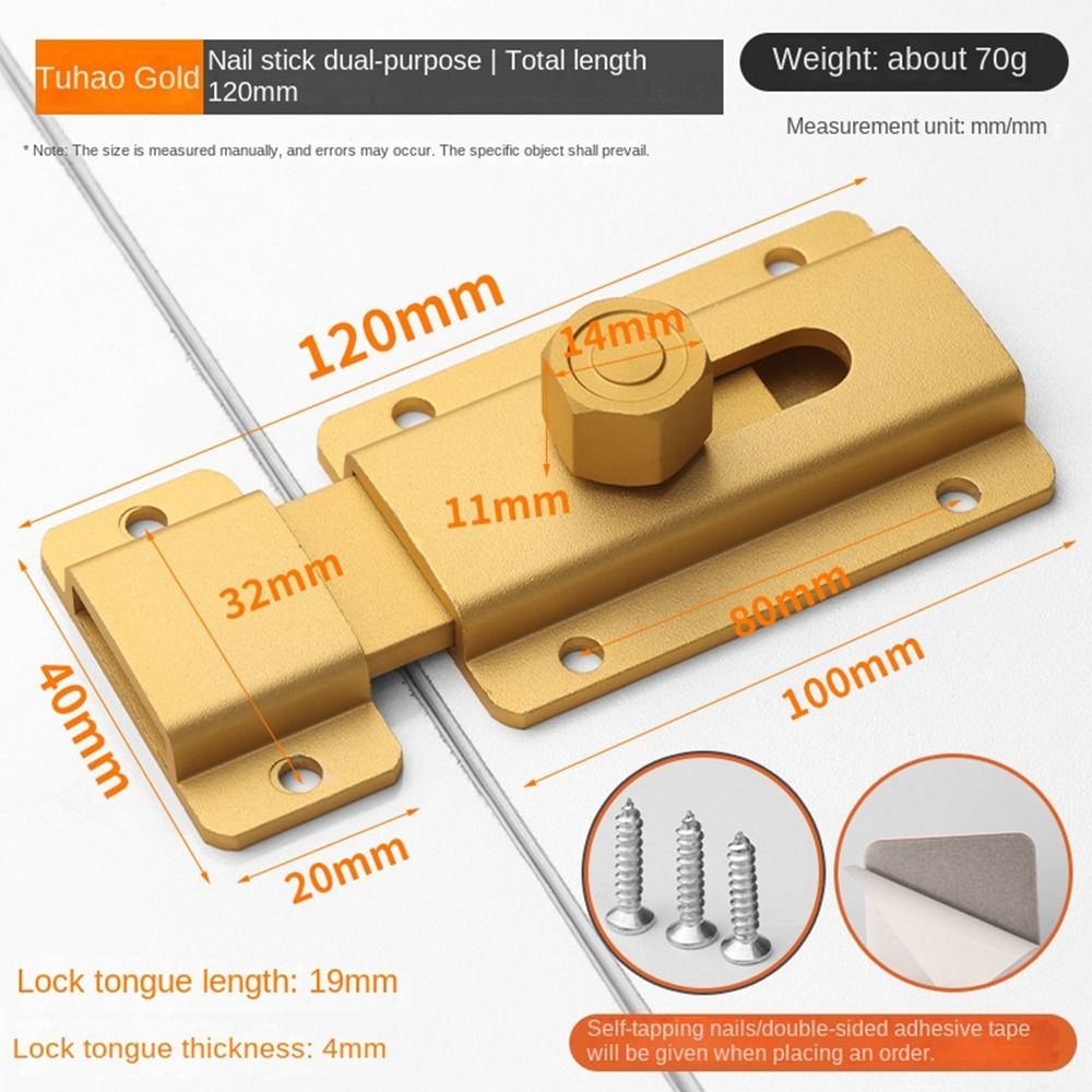 Door Latch Aluminum Alloy Security Bolt Latch Anti-theft Door Lock Buckle Door Hasp Lock Durable Cabinet Door Household Hardware: 6.4 inch / Beige