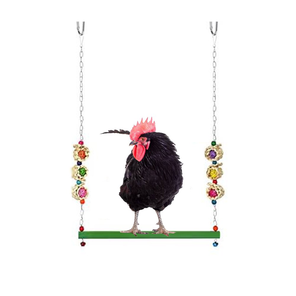 Große Huhn Leiter Schaukel Hängen Holzsitzstangen Sittich Papagei Kauen ÜSpund Spielzeug mit Glocken für Große Vogel Hühner Ara Ausbildung