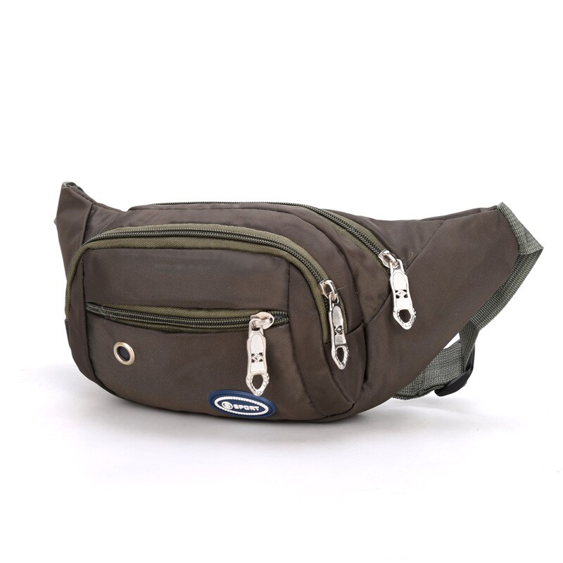 Marsupio da donna con foro per auricolare marsupio Oxford verde Neon fianchi da donna marsupi borse a Banana borse da viaggio Unisex rosa caldo: GRAY