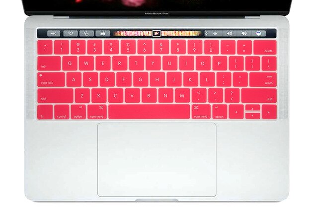 Silicone Keyboard cover Protector for MacBook Pro with Touch Bar Version / Model A1706 A1707 A1989 A1990 13 15: Pink