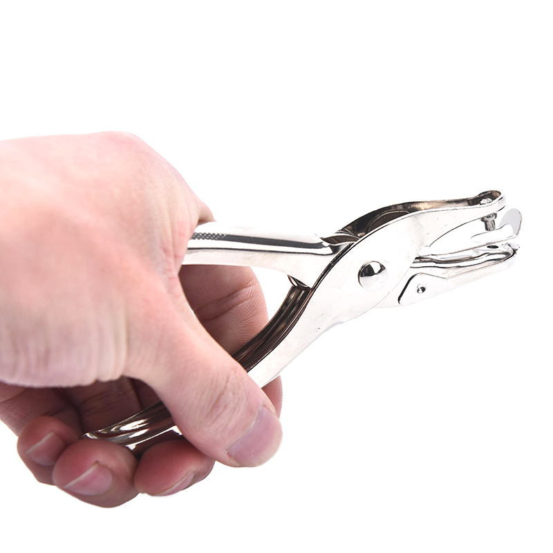 Perforadora de un solo orificio de Metal de 3mm, perforadora de papel manual para álbum de recortes, borde, suministros estacionarios para escuela y oficina, 1 ud.