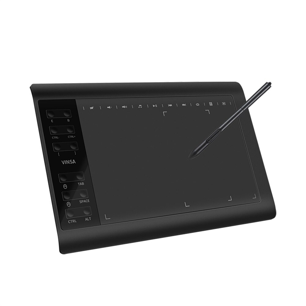 VINSA – tablette de dessin numérique vin1060 plus, avec stylet sans batterie, sensibilité à la pression, 8192, peint à la main: Default Title
