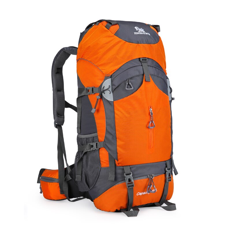 60l store kapacitet camping vandre rygsække letvægts udendørs sports taske vandtæt rygsæk mand rejse rygsæk legering støtte: Orange
