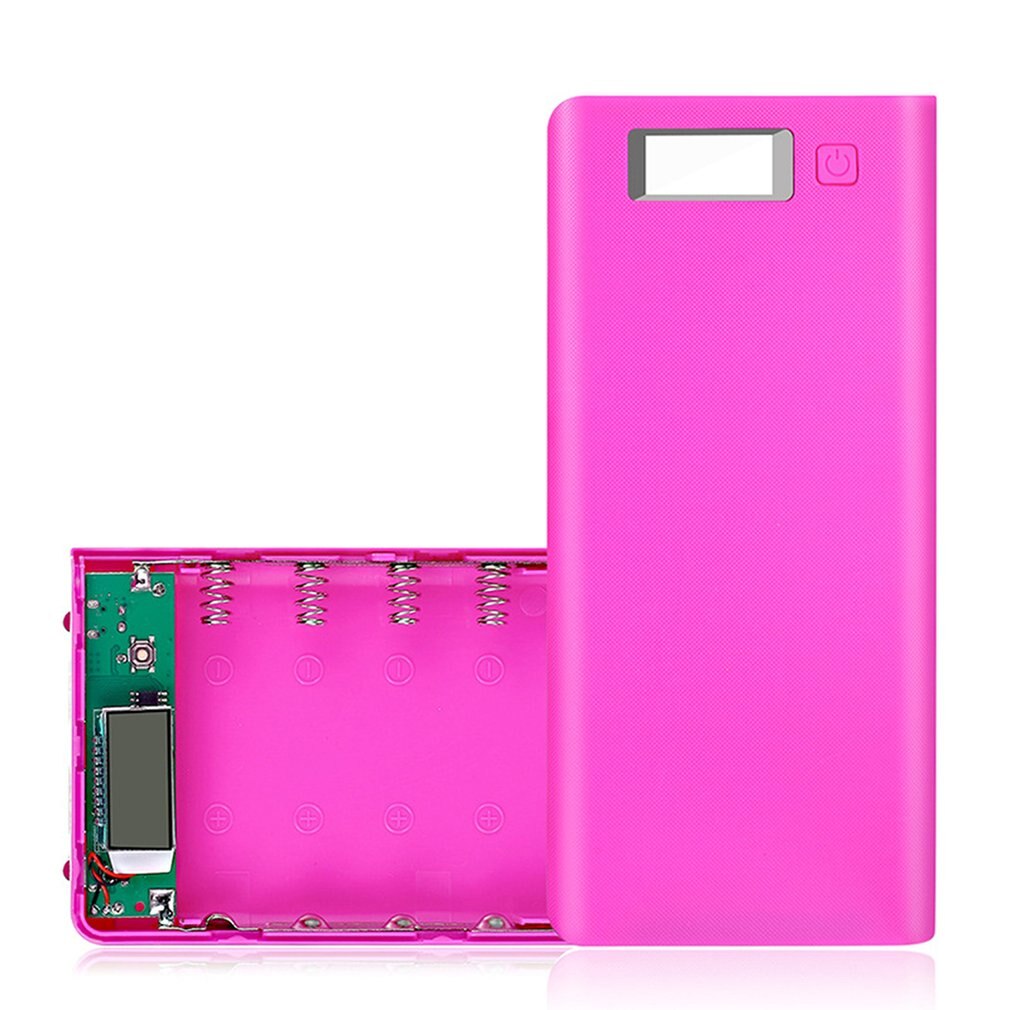 8*18650 battery Portable Power Bank Case Kit Digital Display Welding-Free 8*18650 Mobile Power Box Kit Portable Battery Shell: Purple