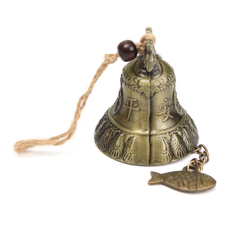 Vintage suspendu vent carillon chinois cloche bénédiction bonne chance Fortune paon chinois un Ji caractère décoration de la maison artisanat