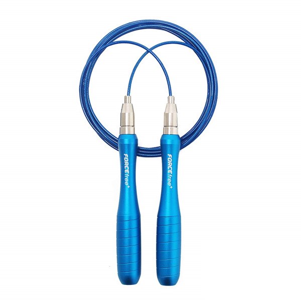 Forcefree+ Fitness Speed Jump Rope Self-Locking Adjustable Metal Skipping Ropes for Crossfit Workout Jumping Training: Blue