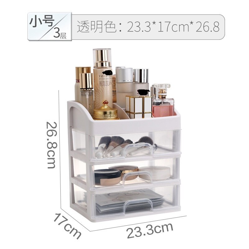 3-layer Organizer Box Drawer Storage Box Plastic Document Sundries Holder Cosmetic Cabinet Storage Organizer Desktop Makeup: 3 layer