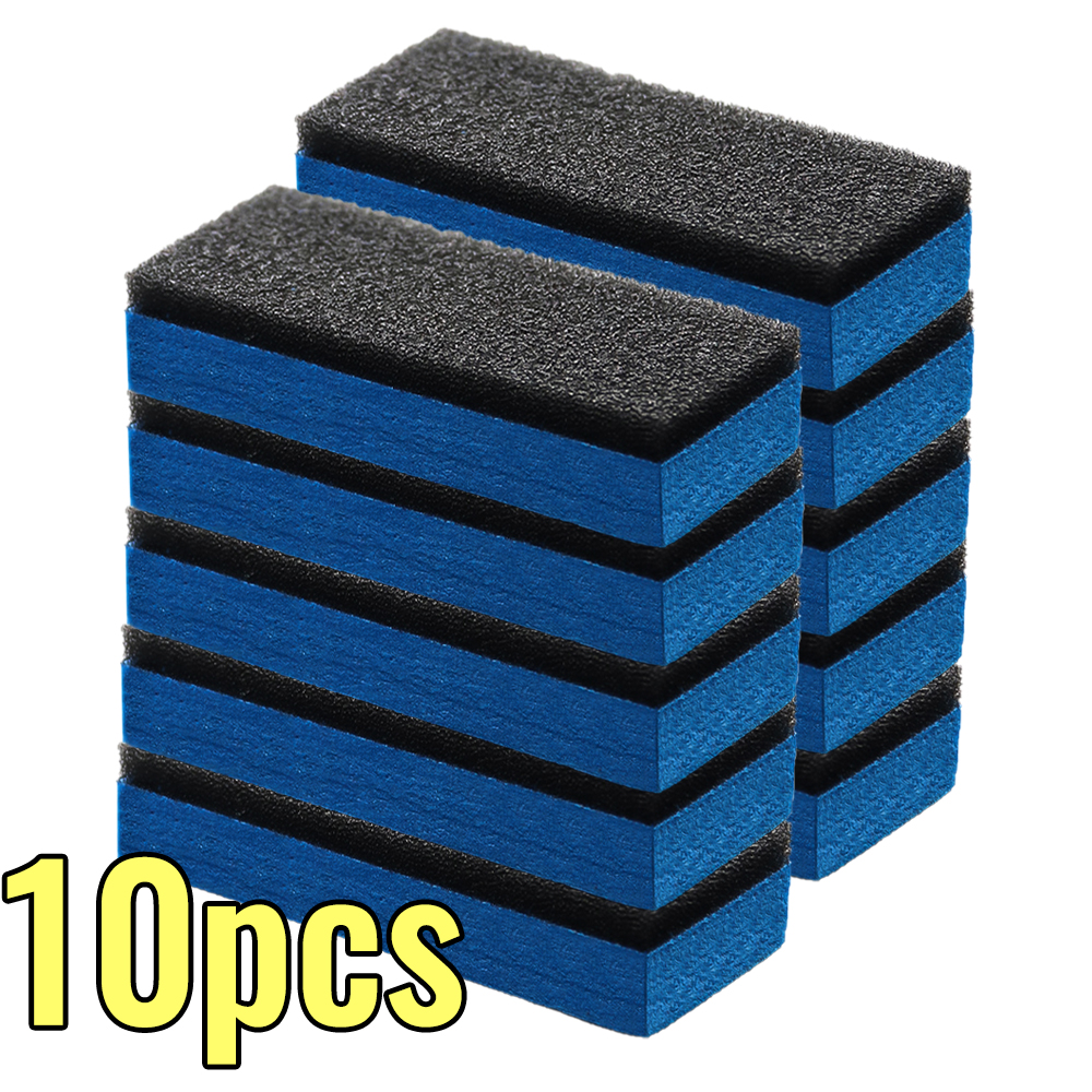 5/10/20/30 Uds. Esponja aplicadora de revestimiento cerámico para coche, esponjas para capa de cera Nano de vidrio, esponja cuadrada azul y accesorio de limpieza de tela: Blanco