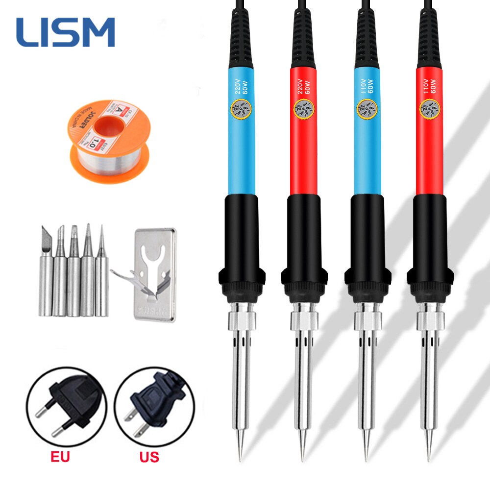 60W Electric Soldering Iron Adjustable Temperature Welding Solder Rework Station Heat Pencil Repair Tool With Solder Tip