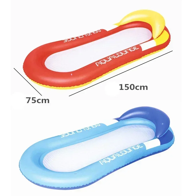 Aufblasbare schwimmende Reihe, faltbare Outdoor-Wasserhängematte, Anti-Überschlag, Schwimmen, Luftkissen, Schlafbett, Strand-Loungesessel