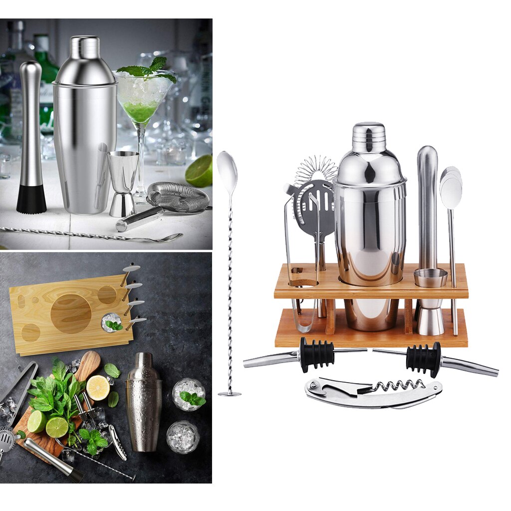 14pcs Stainless Steel Bartender Kit Cocktail Shaker Bar Set for Drink Making