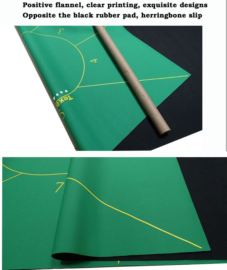 Alfombra de goma para póker, Texas Hold'em tapete de juego, tamaño de distribución de mesa de Casino: 90cm x 180cm, 1 unidad