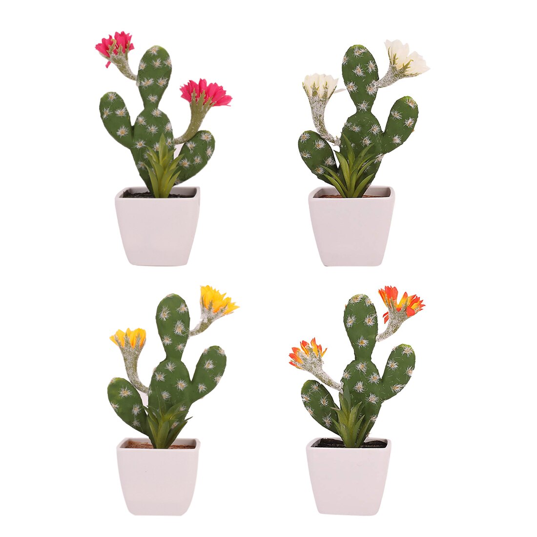 Plastic PU Artificial Cactus Succulents Prickly Pear Potted Plant no Pot Eco-Friendly Simulation Home Office Desktop Decoration