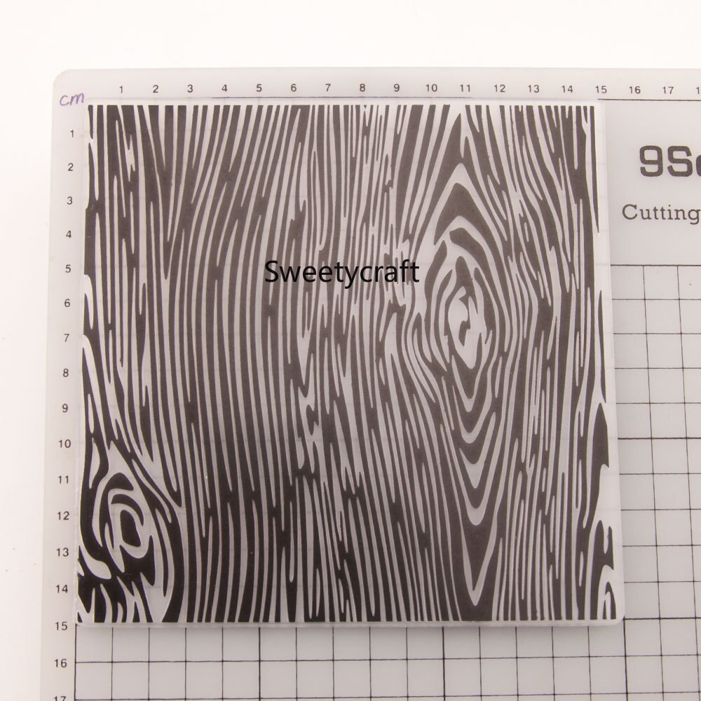 Dossier de gaufrage de En Bois Texturé Scrapbooking Plastique Embosseuse Dossiers Carte Faisant Des Fournitures Album De Mariage Papier Artisanat Décor