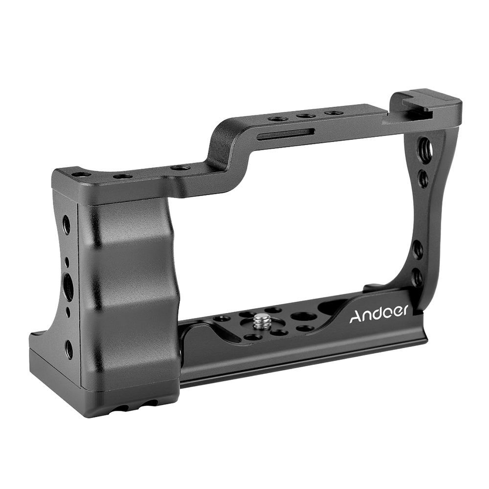 Andoer Camera Cage Aluminium Met Koud Schoen Mount Compatibel Met Voor Canon Eos M50 Dslr Camera