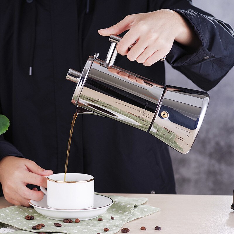 ZK30 300ml Coffee Maker 304 Stainless Steel Cafetera Italiana Moka Pot Cafe Espresso Machine Stovetop Filter Coffee Kettle