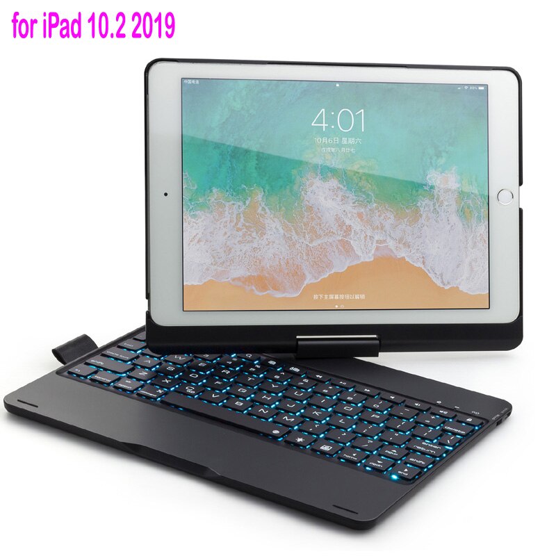 Retroiluminada Bluetooth funda para teclado para iPad 9,7 10,2 5th 6th 7th generación para apple iPad aire 1 2 3 Pro 10,5 11 20: 10.2 black