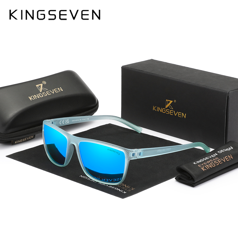 KINGSEVEN Neue polarisierte Sonnenbrille für Damen, klassisch, quadratischer Rahmen, Sonnenbrille für Herren, draussen-Reisen, 755: Marineblau