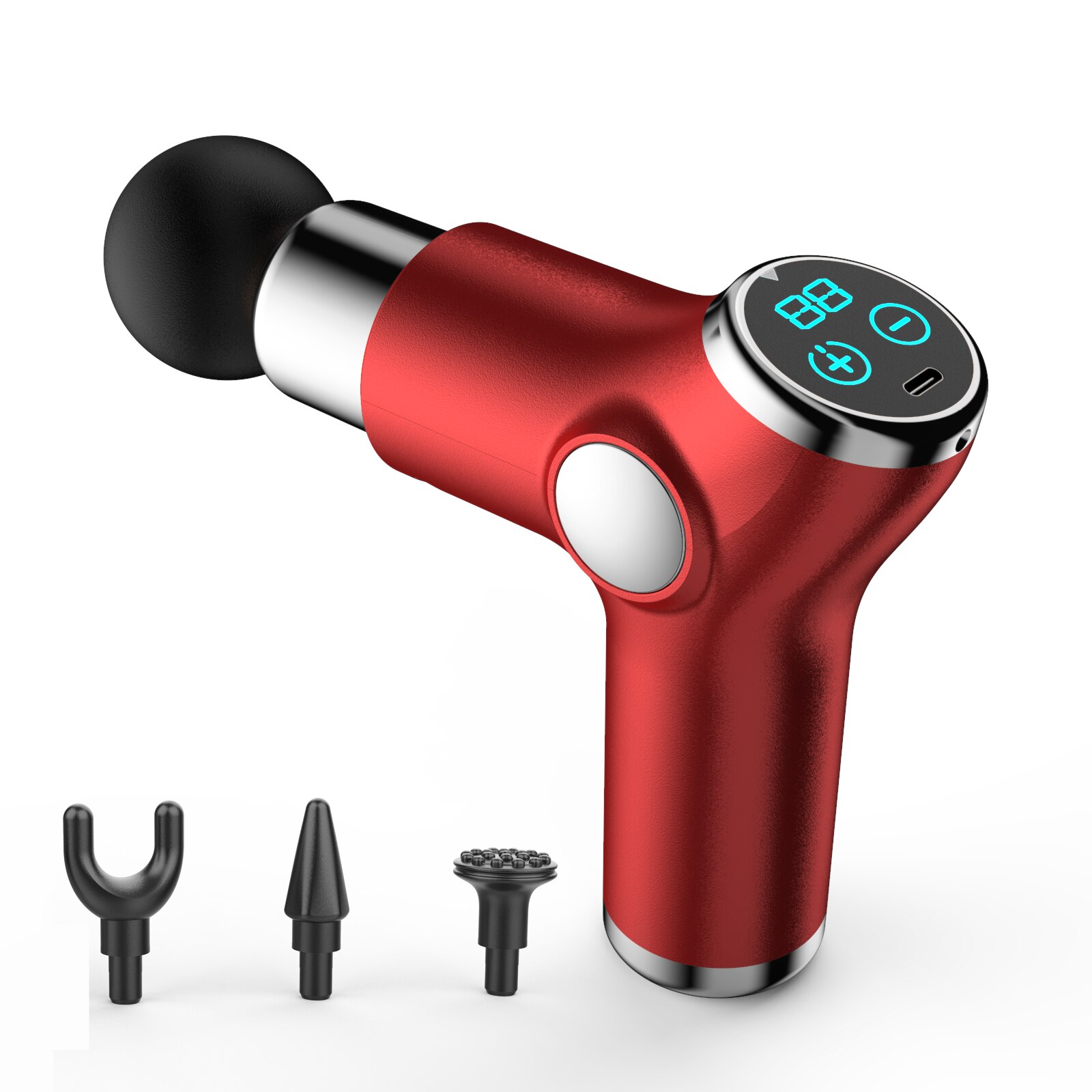 Electric Massage Gun 6-Level Variable Frequency Vibration Fascial Gun Muscle Massager for Pain Relief Portable Quiet Massager: Red