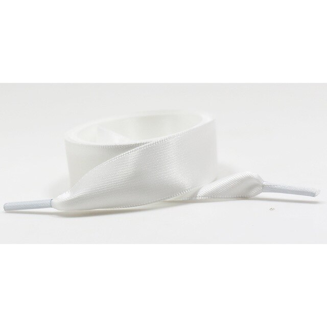 1 paire 80cm noir Satin soie ruban lacets plat soie ruban blanc chaussure dentelle: white