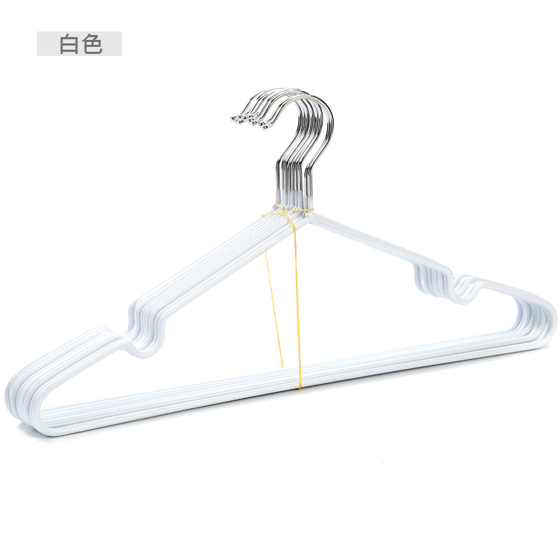 5 st metallgalgar utan halkskydd, slitstarka och robusta klädställningar, platsbesparande för organisering av sovrummet: Vit