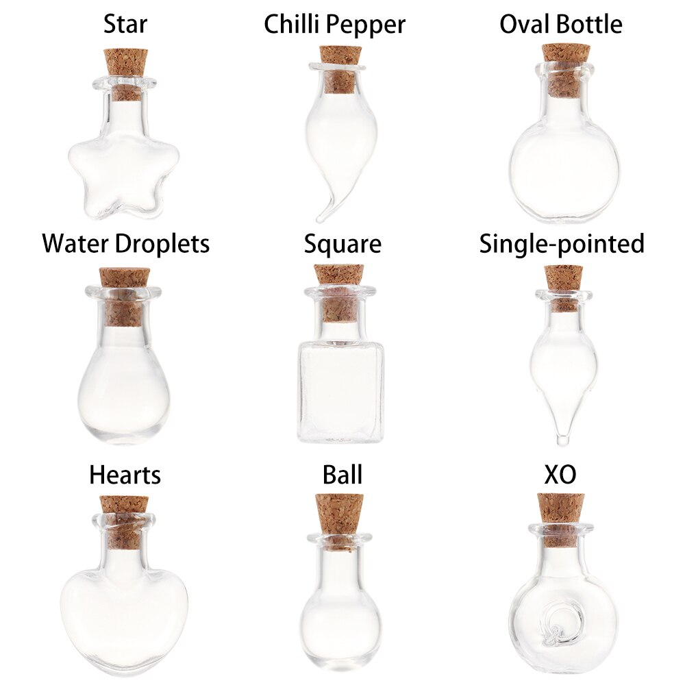 Mini botellas de vidrio con corcho, frascos de muestra vacíos para bodas, decoración del hogar, colgantes para manualidades, tapón de corcho, ampolla de almacenamiento, 5 uds.,