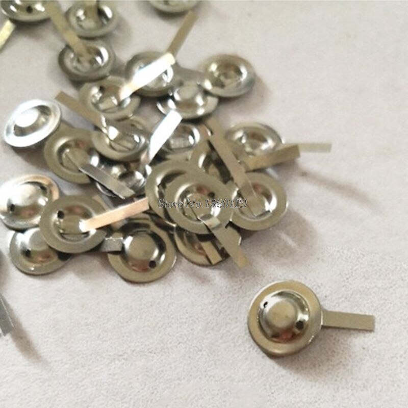 100Pcs 18650 Lithium Battery Positive Spot Welding Tip Cap Flat Head to Tip Metal Protective Cap Battery Accessories