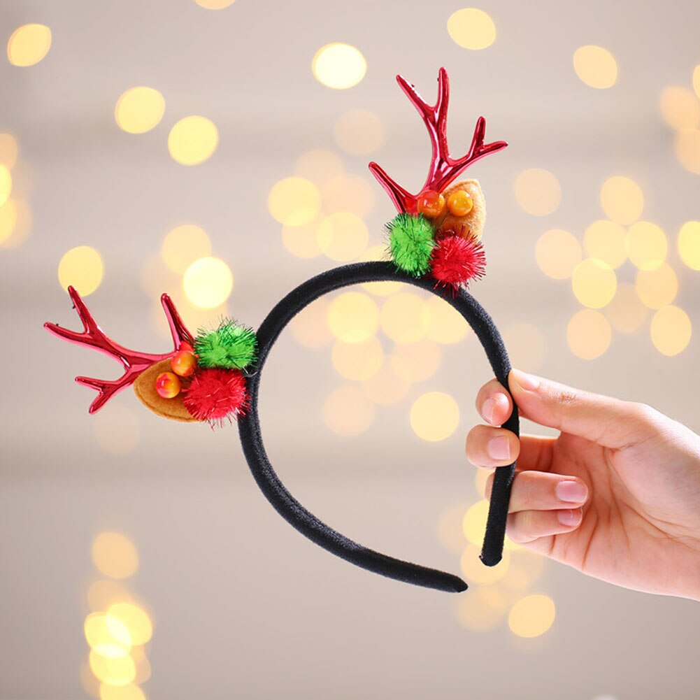 Diadema decorativa con astas de Navidad para niña, diadema de astas de reno, diadema de alce FIF66: Rojo