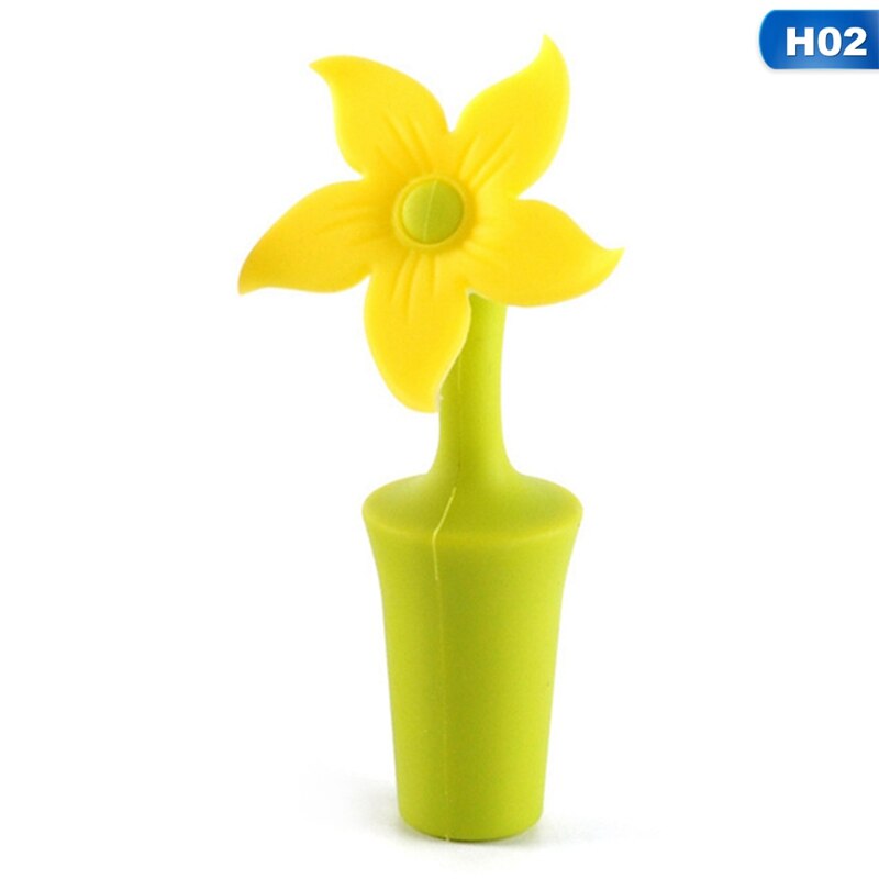 1Pc Silicone Flower Shaped Wine Stoppers Leak Wine Beer Bottle Cork Stopper Plug Wine Bottle Sealer Cap Barware Bar Kitchen Tool: 02