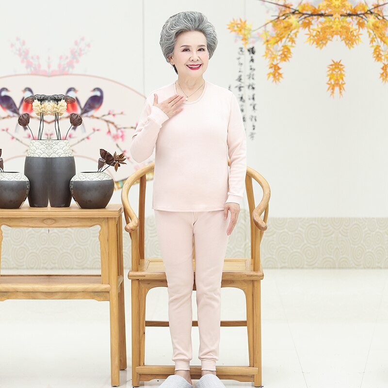 Women's Thermal Underwear Set - 2PC Long Johns - High-Rise Solid Organic Cotton - Plus Size