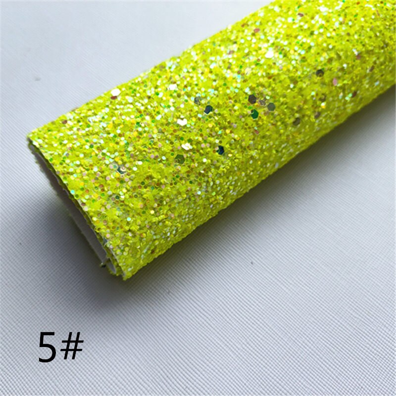 20*33cm A4 sheet shiny solid colors chunky glitter sheet for bow and bag: 5