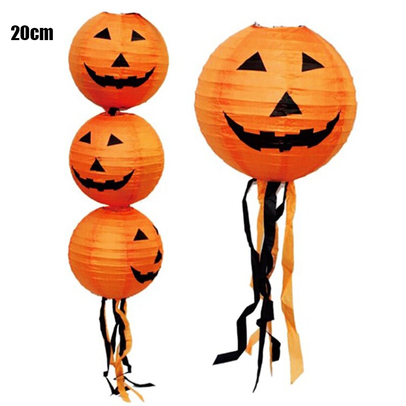 20/30/40cm Festival DIY Decoration Lantern Halloween Paper Pumpkin Hanging Lantern Party Decor Create Horror Atmosphere: 20cm