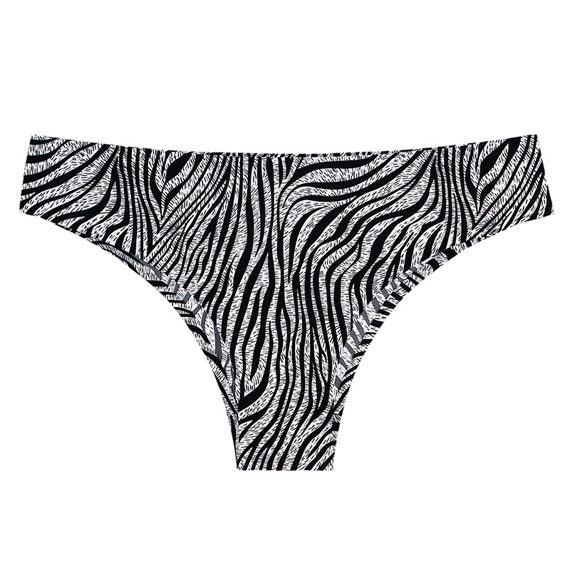 Culotte taille basse sans couture pour femme, sous-vêtement sexy, slip de sport, imprimé léopard, une pièce