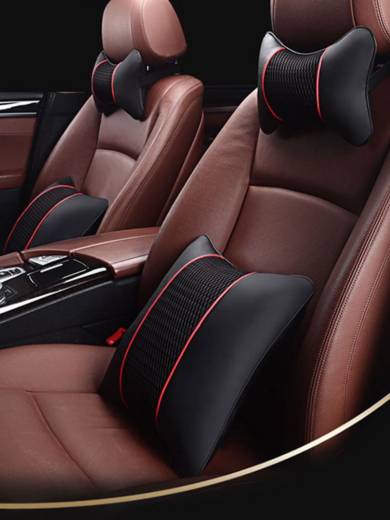 Bil nakkestøtte bilsete 3d nakkestøtte bil universell pute nakkestøtte lær stoff pustende pute nakkestøtte