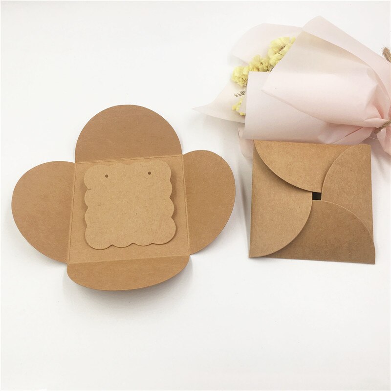 20 piezas de colores Kraft para tarjetas de pendientes, cubierta para tarjetas de pendientes, lindo y exquisito pendiente fácil de guardar y llevar de 13x13cm: 7