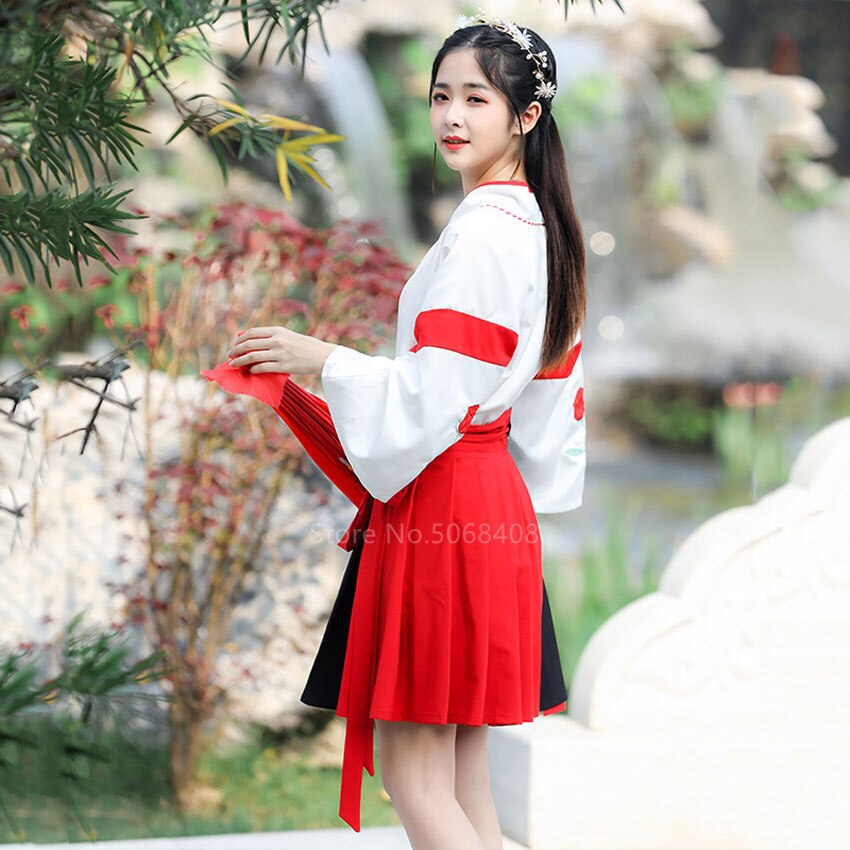 Verano Harajuku japonés tradicional falda de Kimono Set mujeres asiáticas Vintage Yukata bordado Obi vestidos femeninos Hada Retro Hanfu