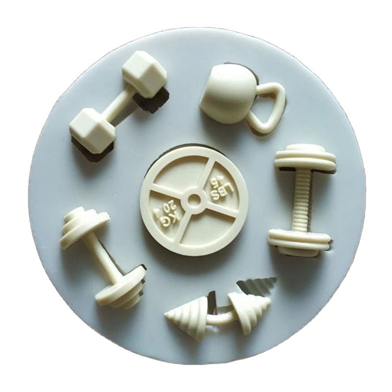 Kage værktøjer sport fitness træning træning håndvægt silikone skimmel dekorere cupcake dekorere gumpaste fondant kage værktøj  k272