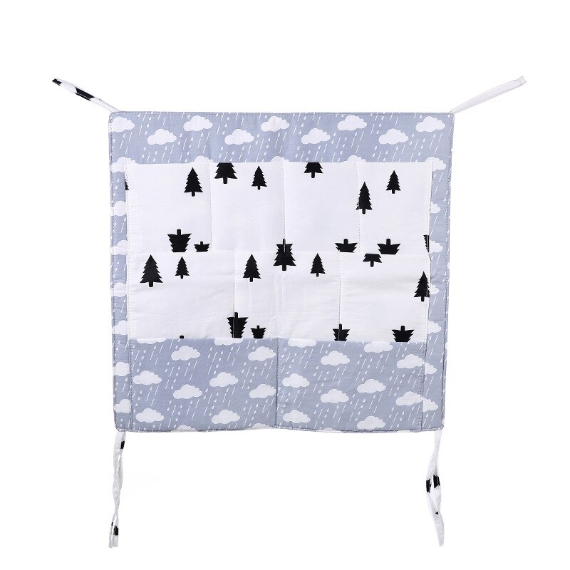 Multi-funcional cama de berço do bebê pendurado saco de armazenamento cama do bebê pára-choques macio 55*60cm decoração do quarto pára-choques conjunto de cama fotografia: black tree
