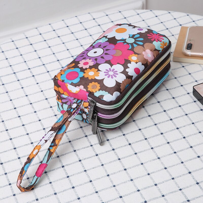 Women's handbag canvas three-layer long wallet large capacity key coin purse leisure mobile phone bag
