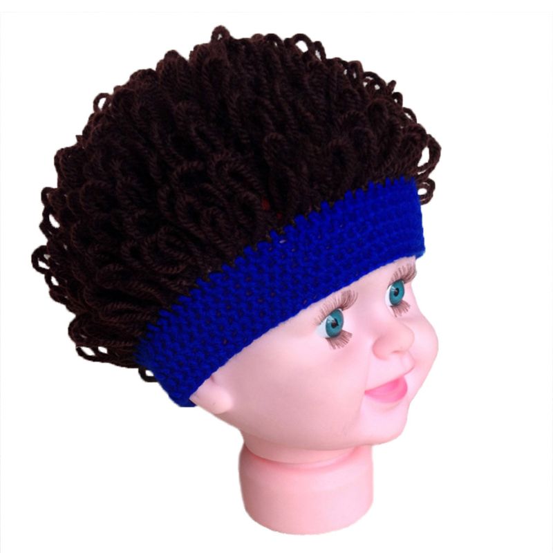 Novedad niños bebé niños pequeños peluca sombrero Cosplay apoyos de la foto de niño niña invierno peluca Afro de grandes para cabello rizado tapa 1-4T