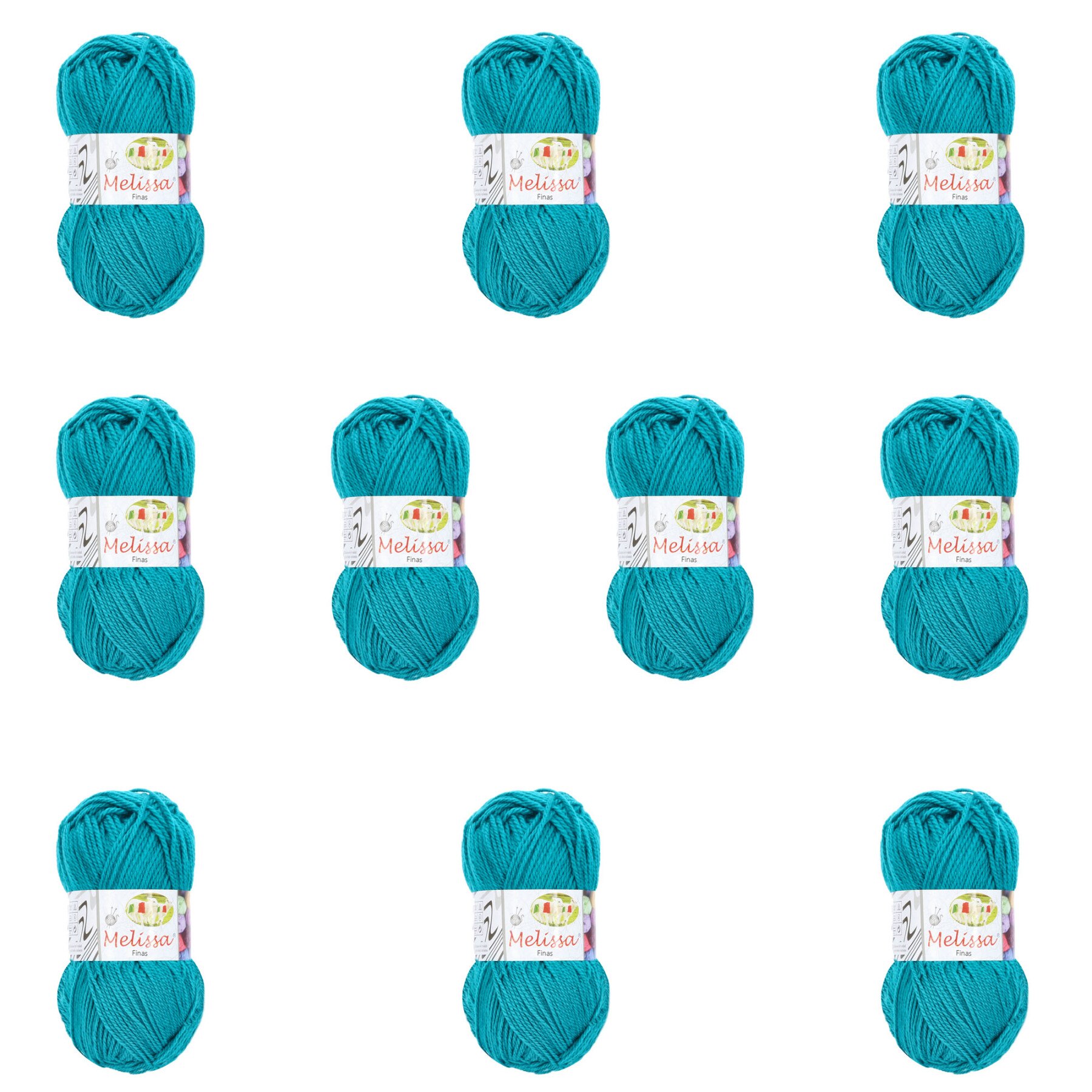 Melissa-Hilo de lana acrílica para tejer y crochet, hilo de lana de primera para manualidades, 10u x 100g: Turquesa 569